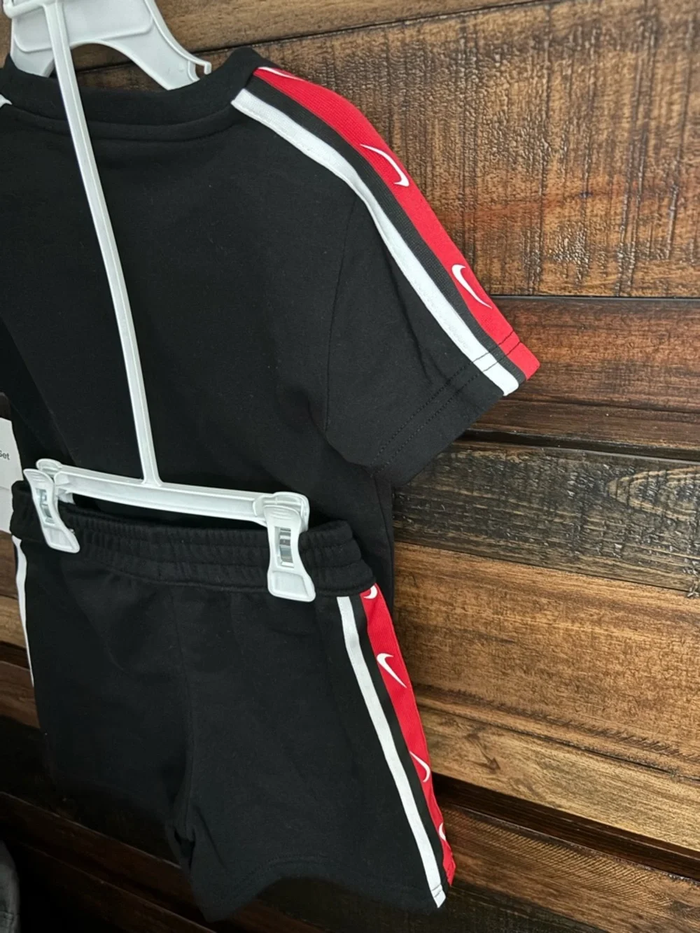 NWT Boys Nike Black & Red Youth Sports Tee and Shorts Set - Picture 3 of 3